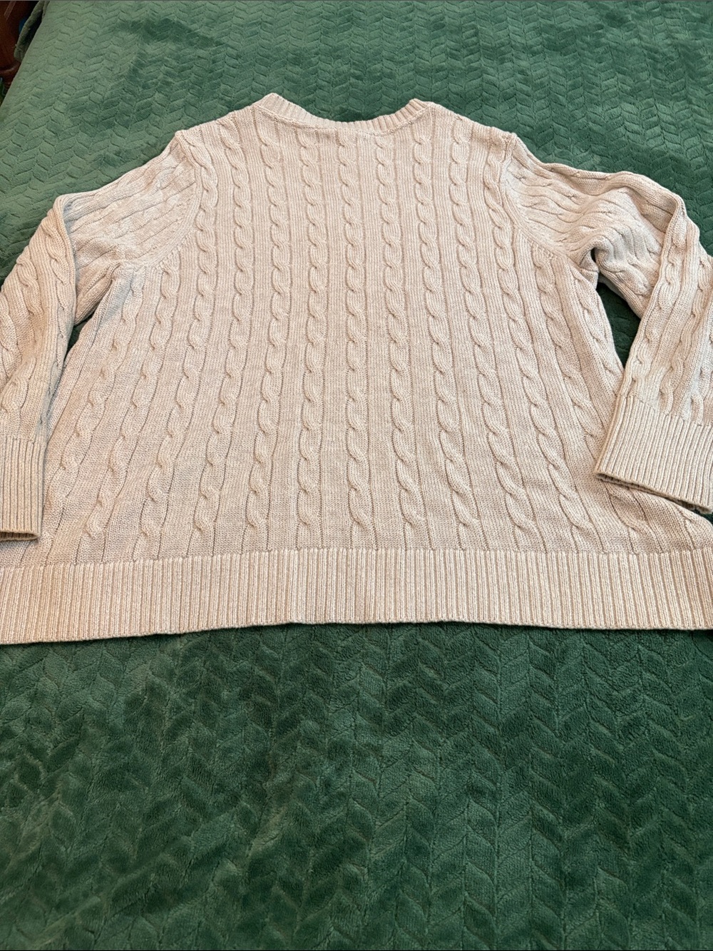 NWT Tommy Hilfiger Cream Metallic Cable Knit Sweater Coquette Preppy 2XL/XXL - Picture 4 of 9